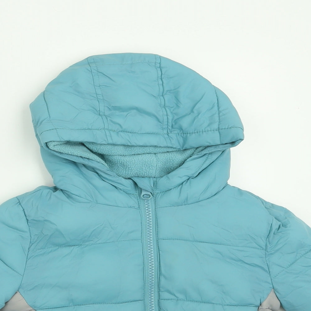 Dunnes Stores Boys Blue   Basic Coat Coat Size 18-24 Months   Zip