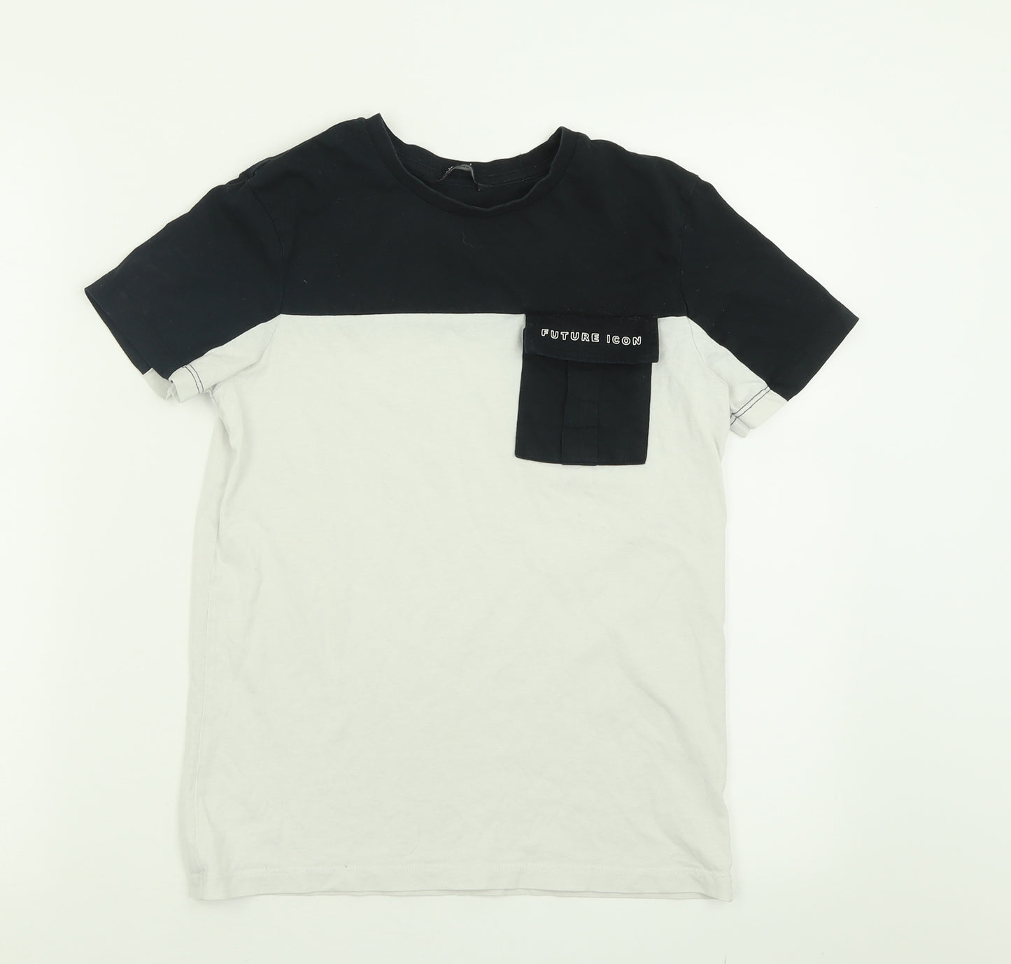 George Boys White  Cotton Basic T-Shirt Size 10-11 Years Crew Neck Pullover