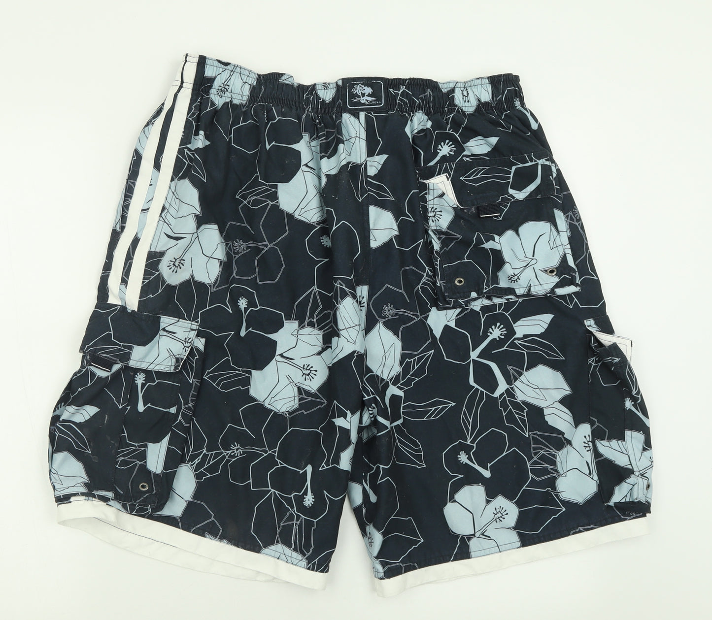 McKenzie Mens Blue Geometric Polyester Bermuda Shorts Size XL L9 in Regular Tie
