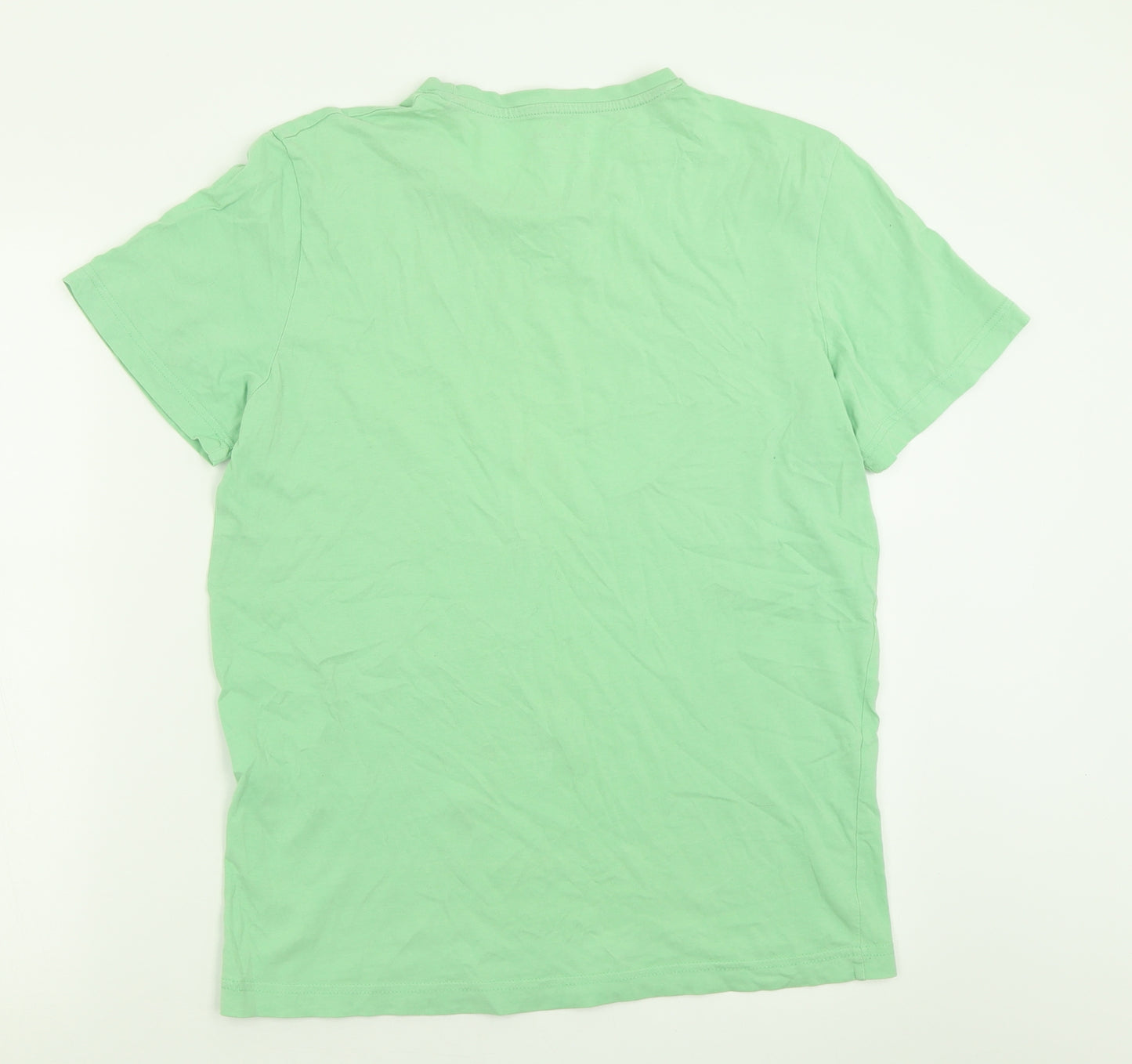 TOM TAILOR Mens Green  Cotton  T-Shirt Size M Crew Neck