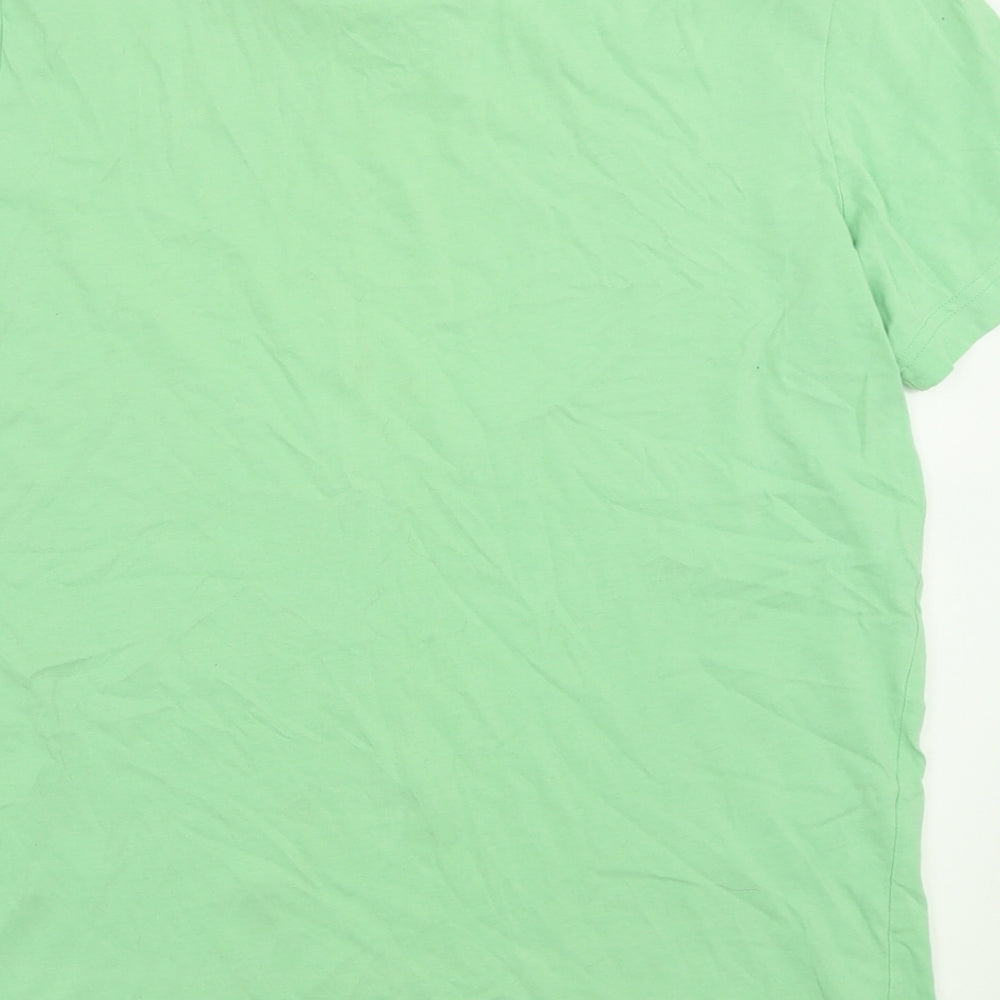 TOM TAILOR Mens Green  Cotton  T-Shirt Size M Crew Neck