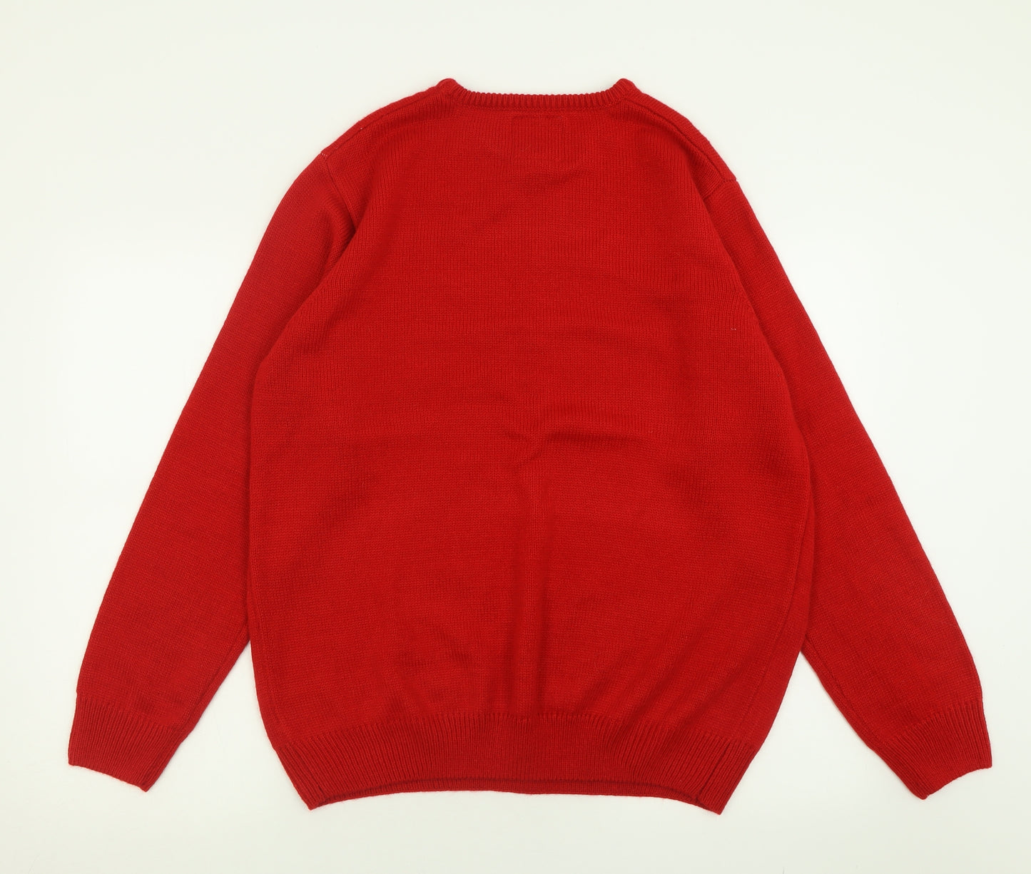 Primark Mens Red Crew Neck  Acrylic Pullover Jumper Size XL   - Christmas Jumper