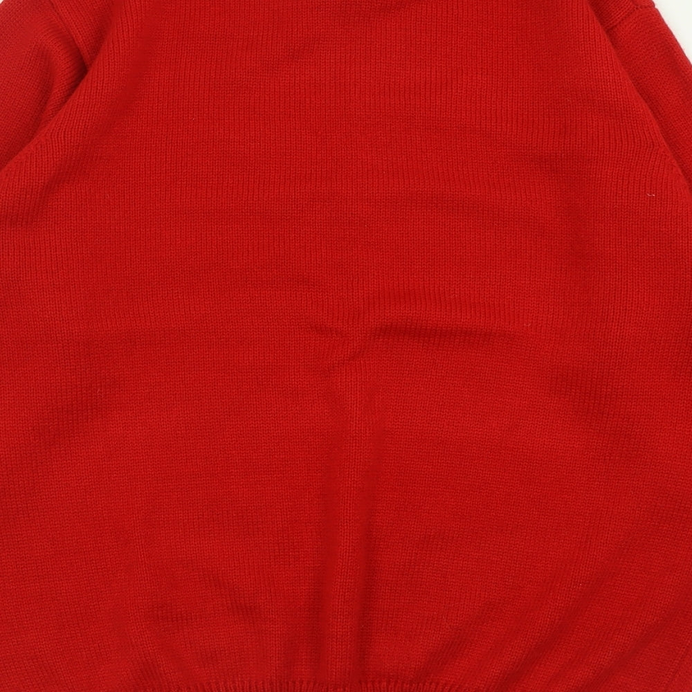 Primark Mens Red Crew Neck  Acrylic Pullover Jumper Size XL   - Christmas Jumper