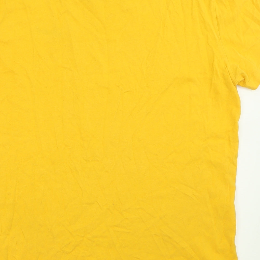 Superdry Mens Yellow  Cotton  T-Shirt Size L Crew Neck