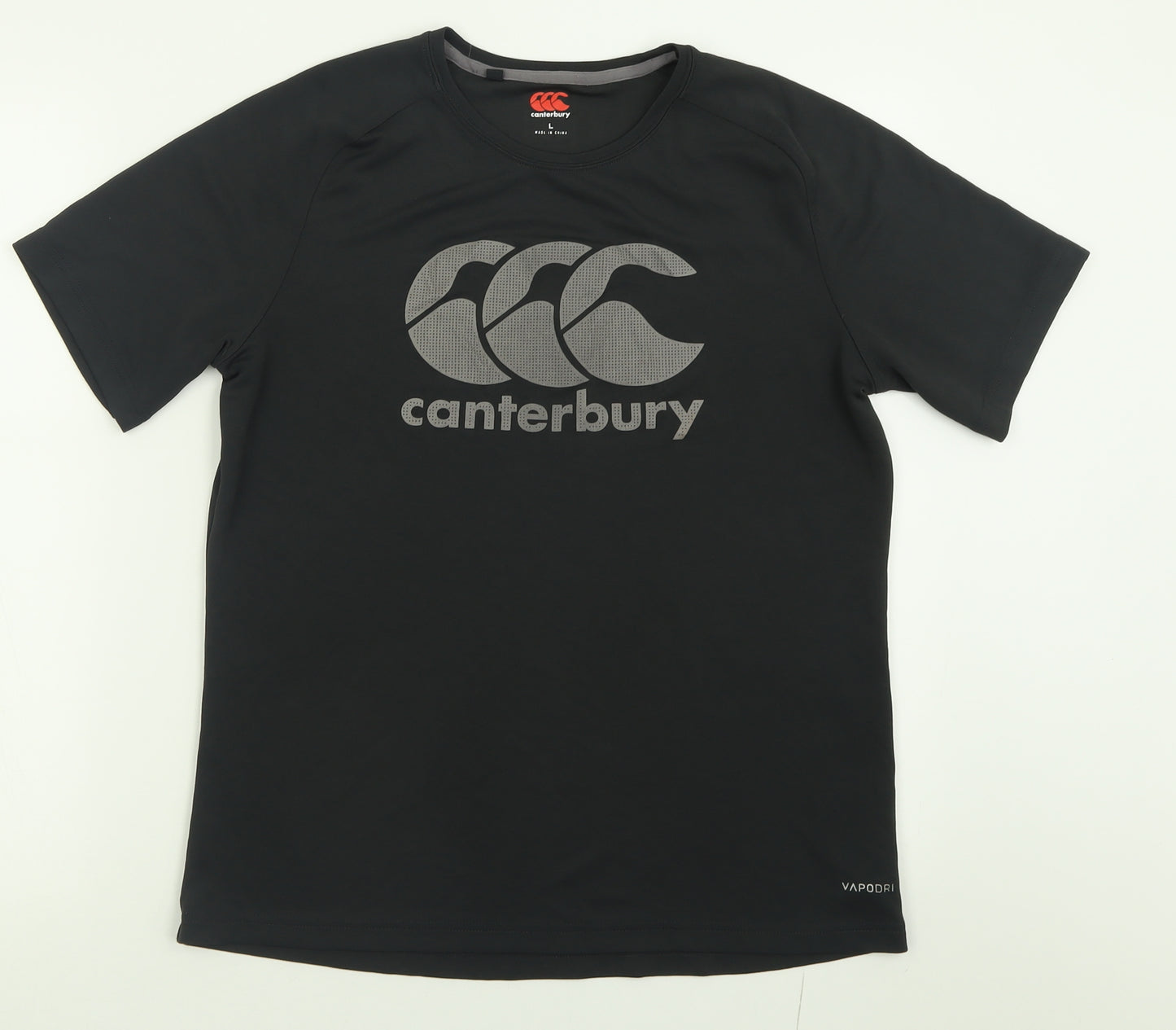 Canterbury Mens Black  Polyester Basic T-Shirt Size L Crew Neck Pullover