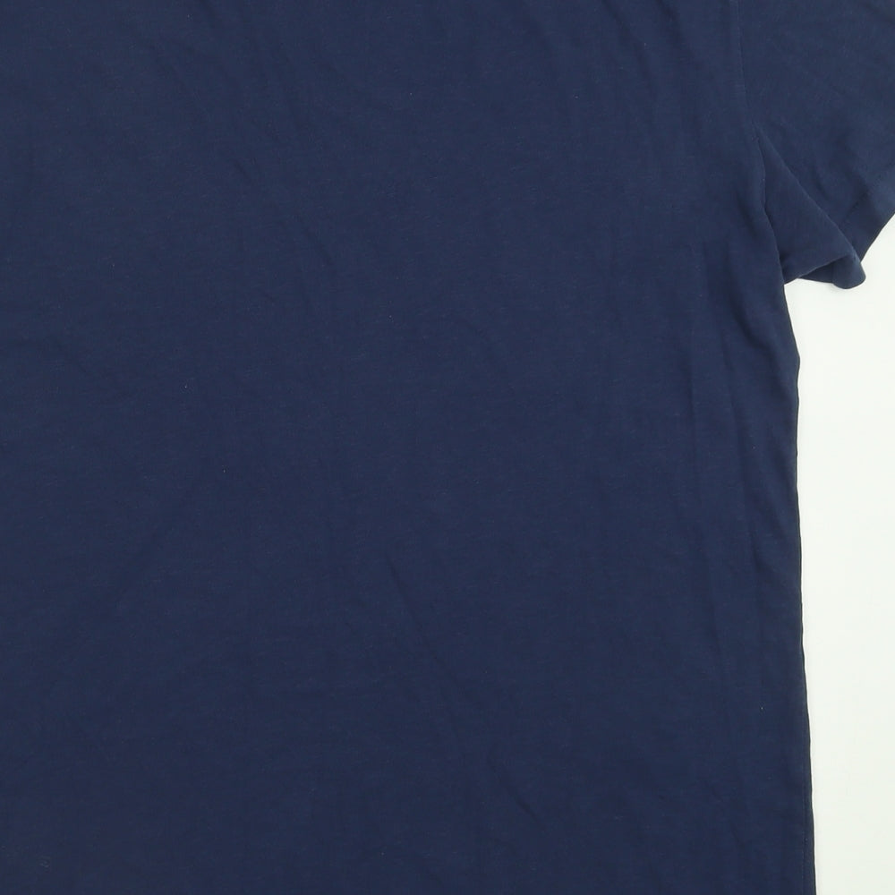 American Eagle Mens Blue  Cotton  T-Shirt Size L Crew Neck