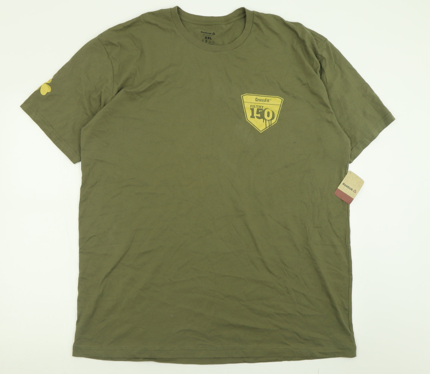 Reebok Mens Green  Cotton  T-Shirt Size 2XL Crew Neck