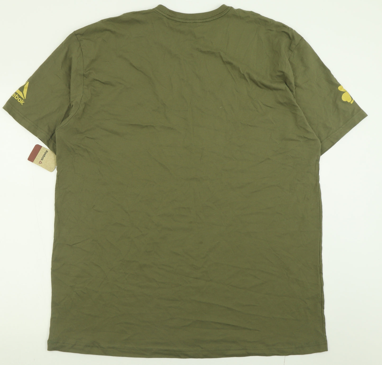 Reebok Mens Green  Cotton  T-Shirt Size 2XL Crew Neck