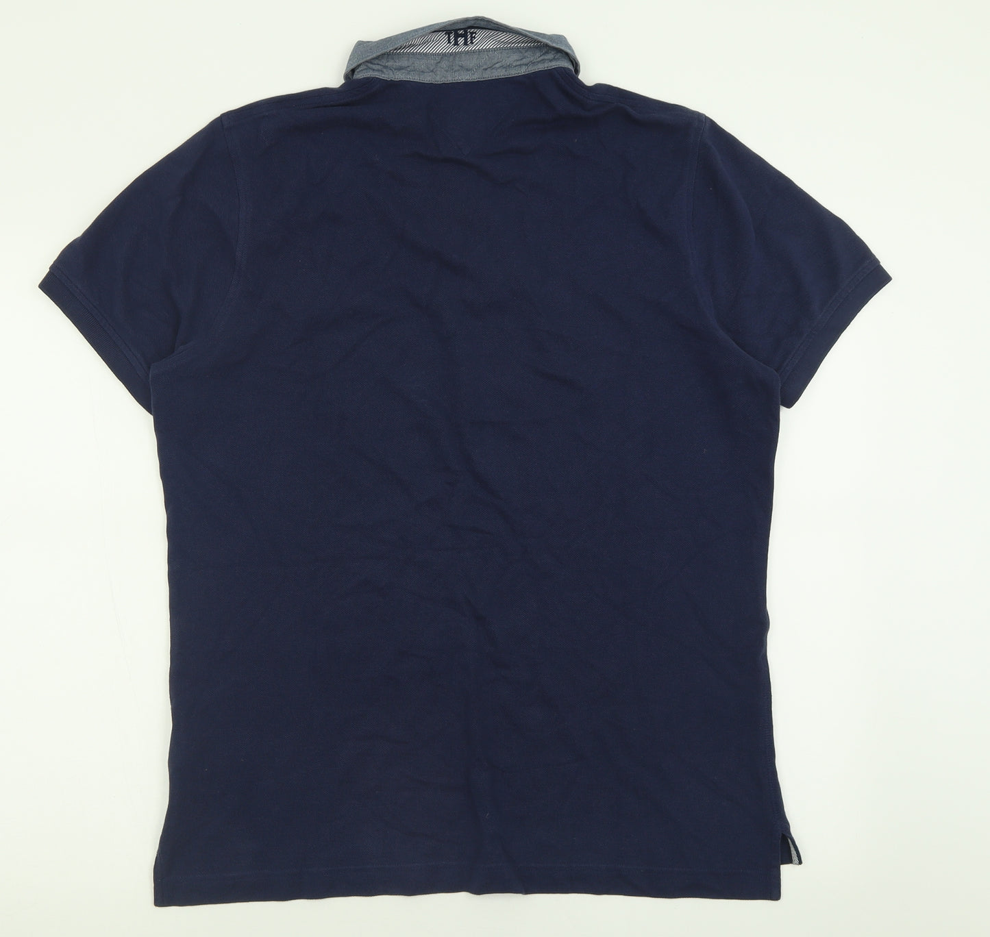 Tommy Hilfiger Mens Blue  Cotton  Polo Size L Collared Button