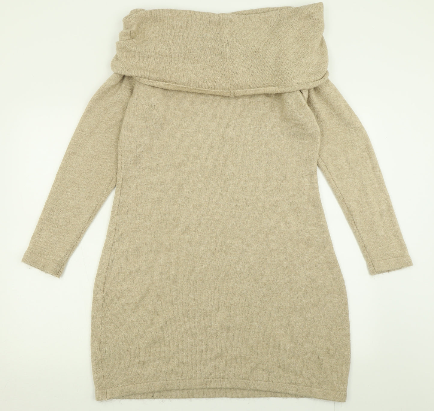 h78m Womens Brown  Acrylic Jumper Dress  Size XL  Roll Neck Pullover