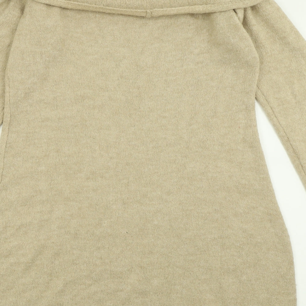 h78m Womens Brown  Acrylic Jumper Dress  Size XL  Roll Neck Pullover