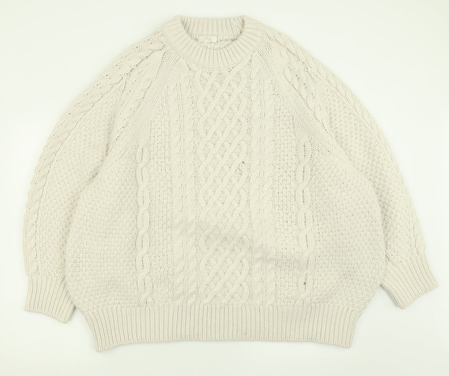 H&M Womens Ivory Crew Neck  Polyester Pullover Jumper Size XL