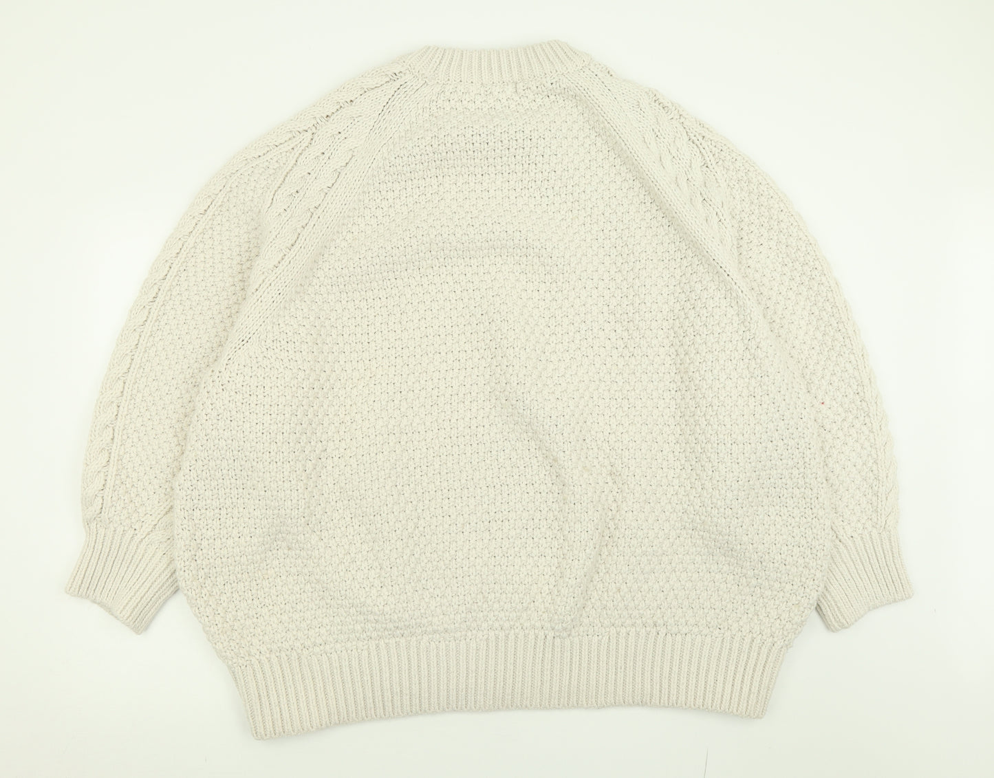 H&M Womens Ivory Crew Neck  Polyester Pullover Jumper Size XL