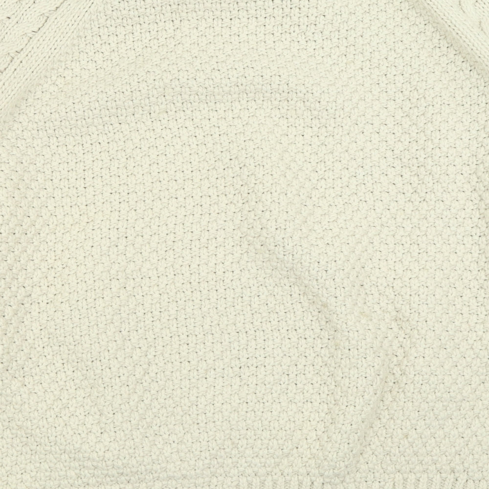 H&M Womens Ivory Crew Neck  Polyester Pullover Jumper Size XL