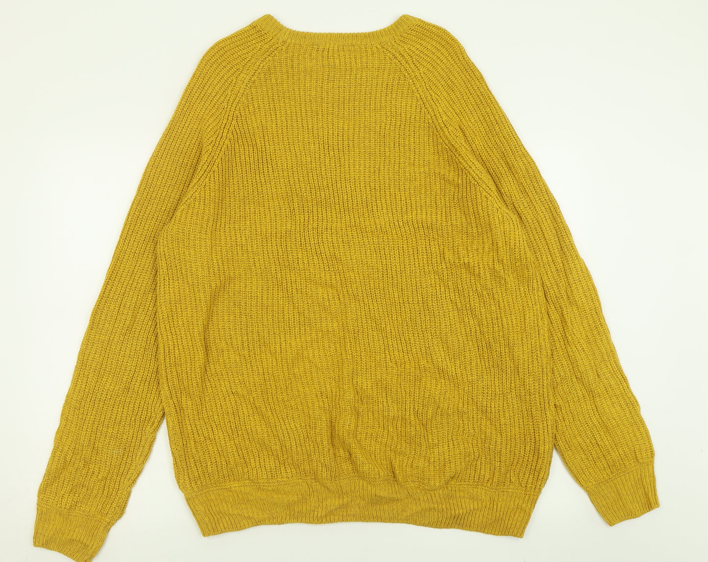 George Mens Yellow Crew Neck  Acrylic Pullover Jumper Size XL