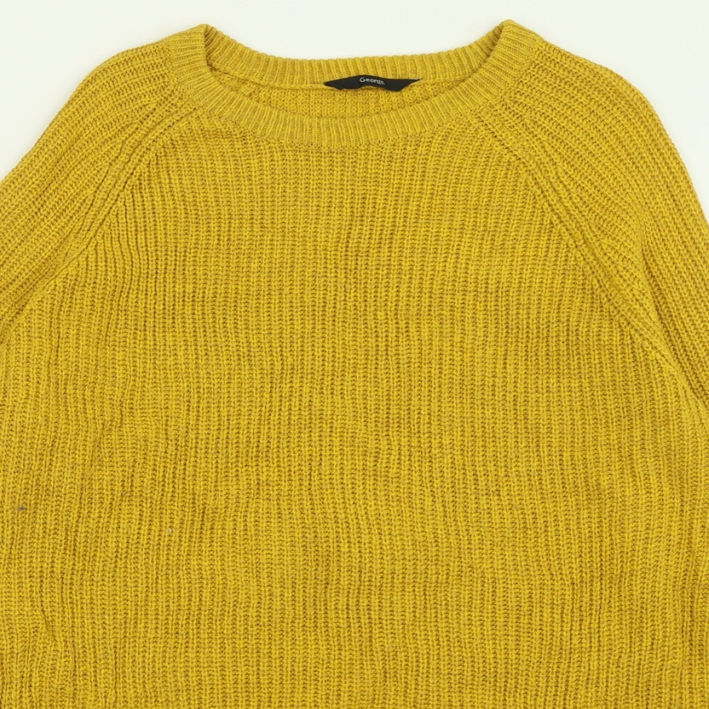 George Mens Yellow Crew Neck  Acrylic Pullover Jumper Size XL
