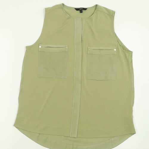 nxct Womens Green  Polyester Basic Tank Size 12 V-Neck