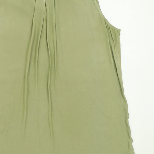 nxct Womens Green  Polyester Basic Tank Size 12 V-Neck