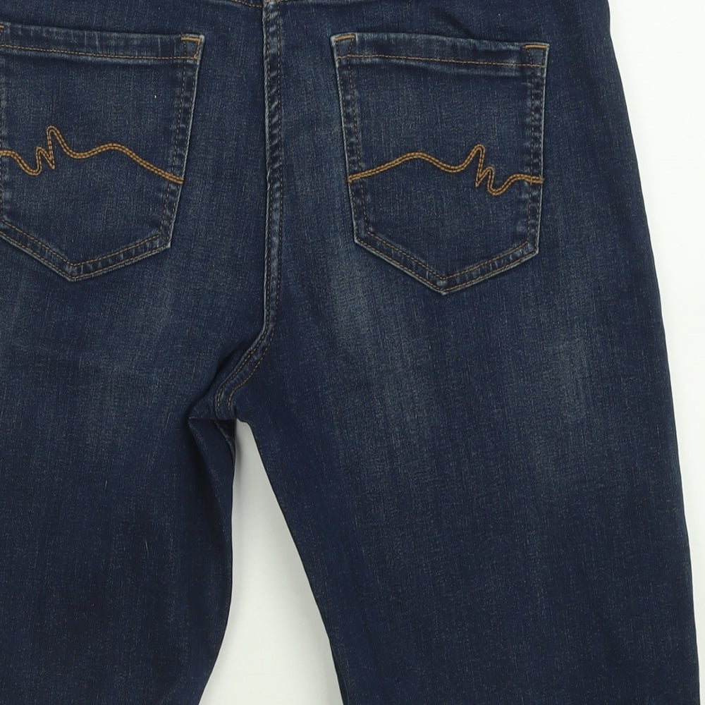 NEXT Womens Blue  Cotton Bermuda Shorts Size 14 L10 in Regular Button