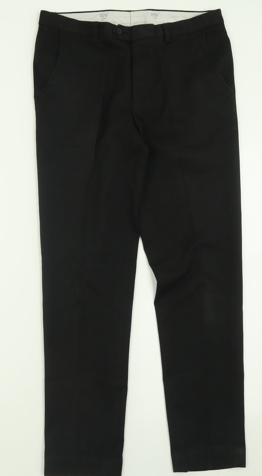 1880 Club Mens Black  Polyester Trousers  Size 32 L29 in Regular Button