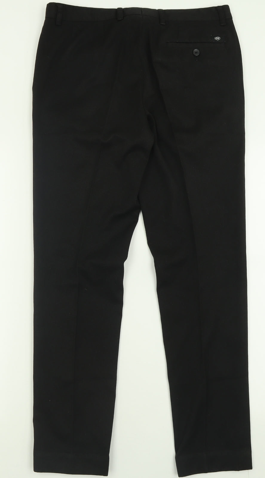 1880 Club Mens Black  Polyester Trousers  Size 32 L29 in Regular Button