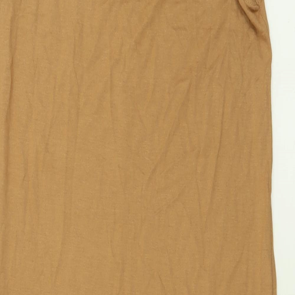 H&M Womens Brown  Viscose Tank Dress  Size S  Crew Neck Pullover