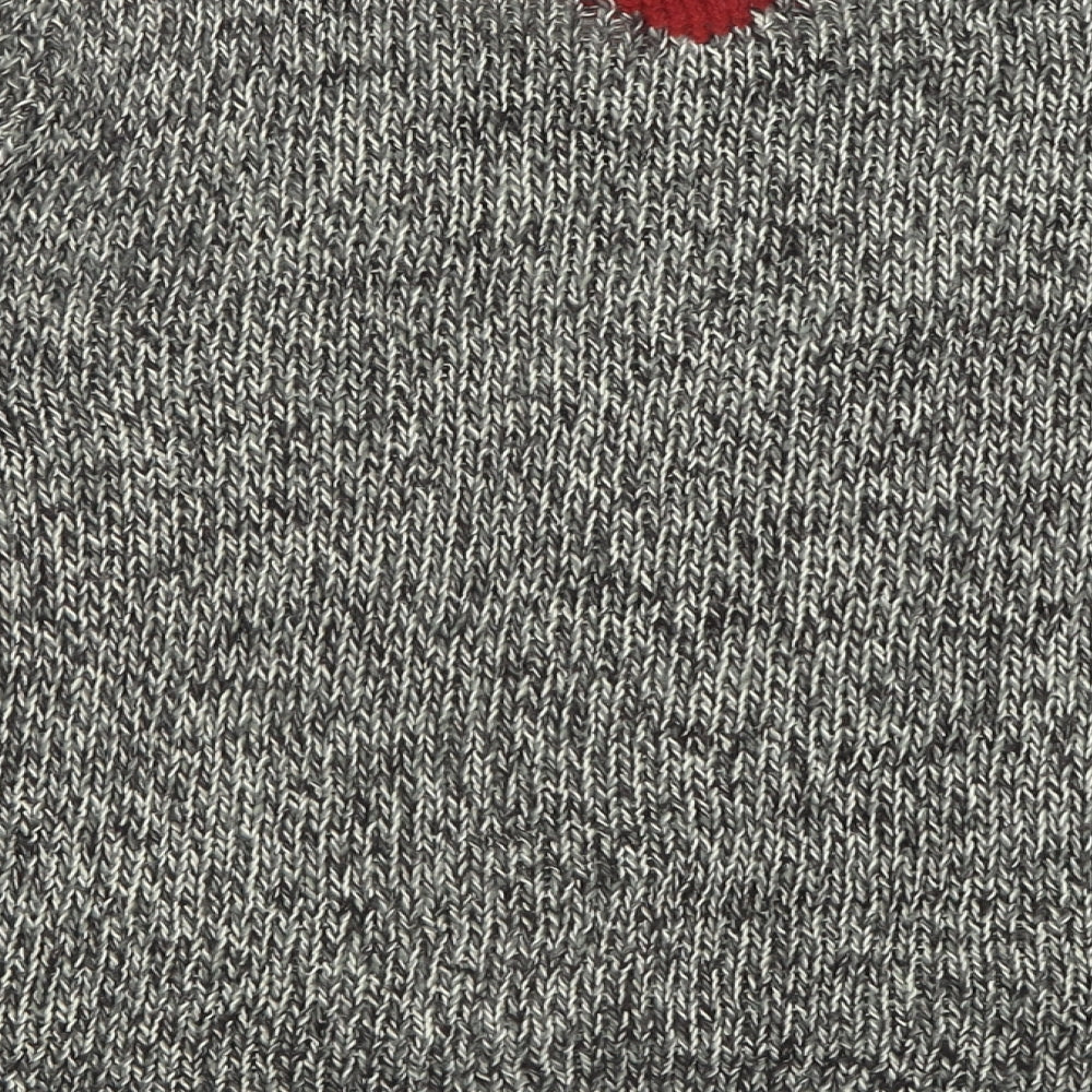 White Stuff Womens Grey Crew Neck Geometric Cotton Pullover Jumper Size 16