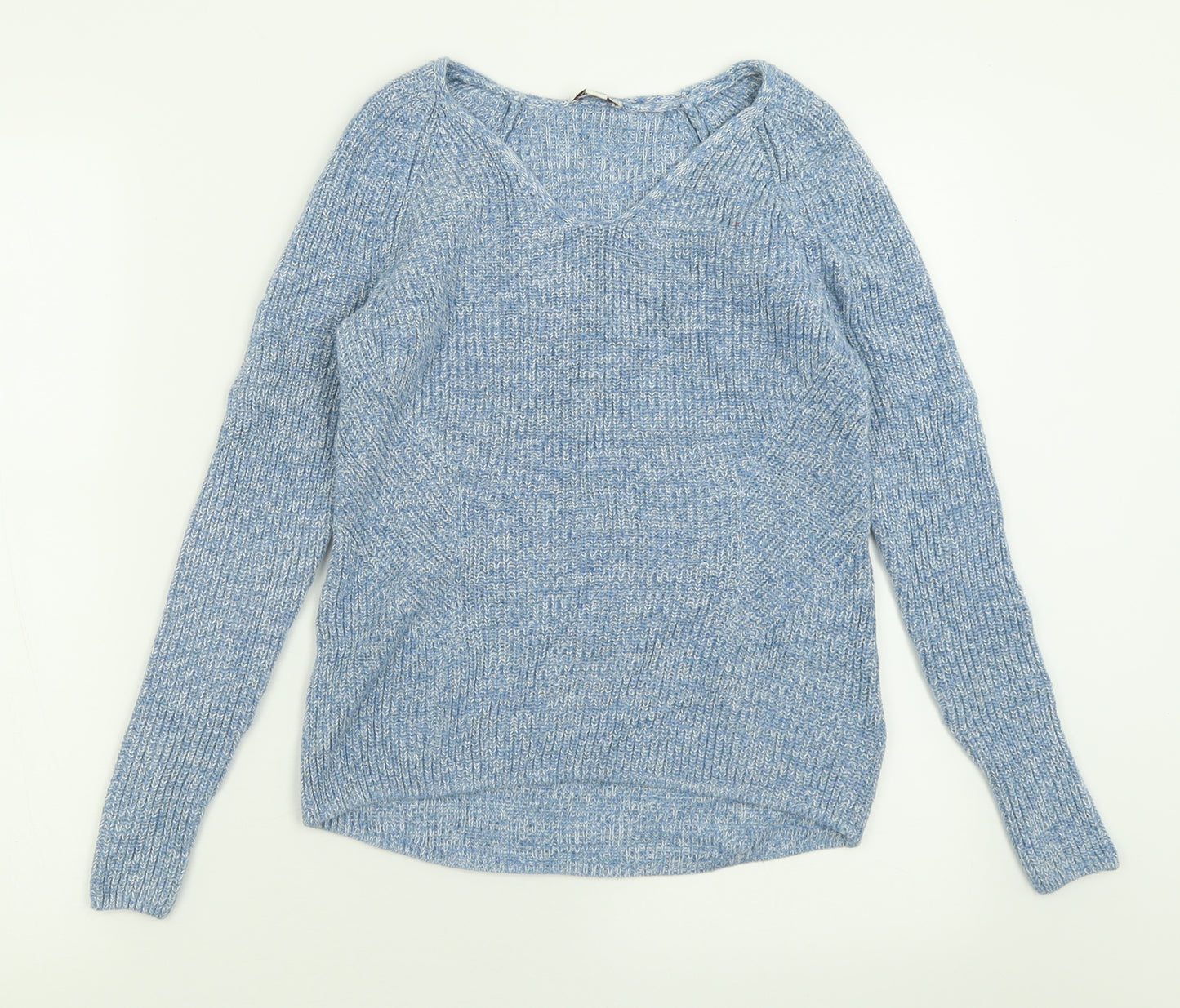 Gap Womens Blue V-Neck  Cotton Pullover Jumper Size XS