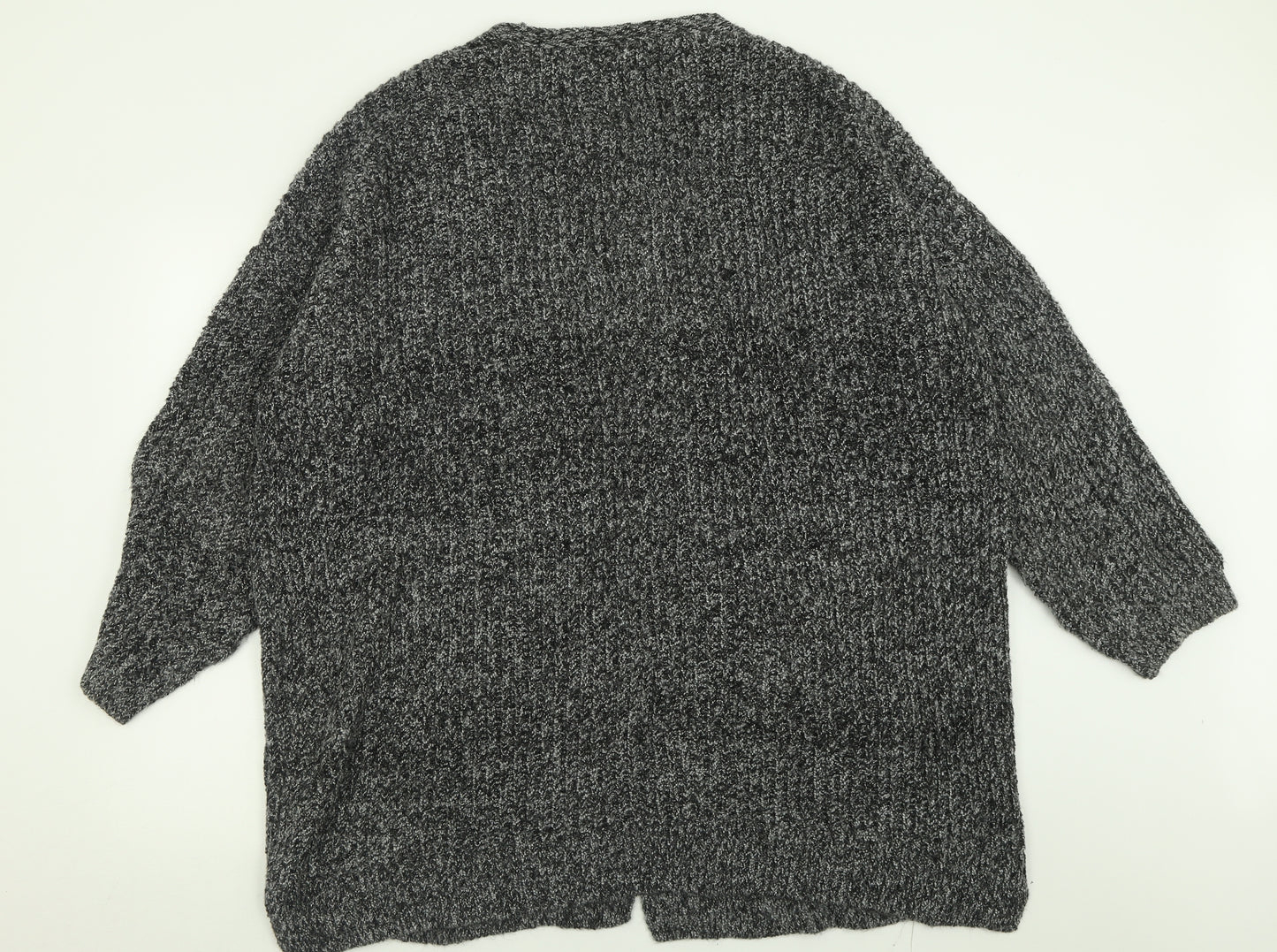 Marks and Spencer Womens Grey V-Neck  Acrylic Cardigan Jumper Size XL