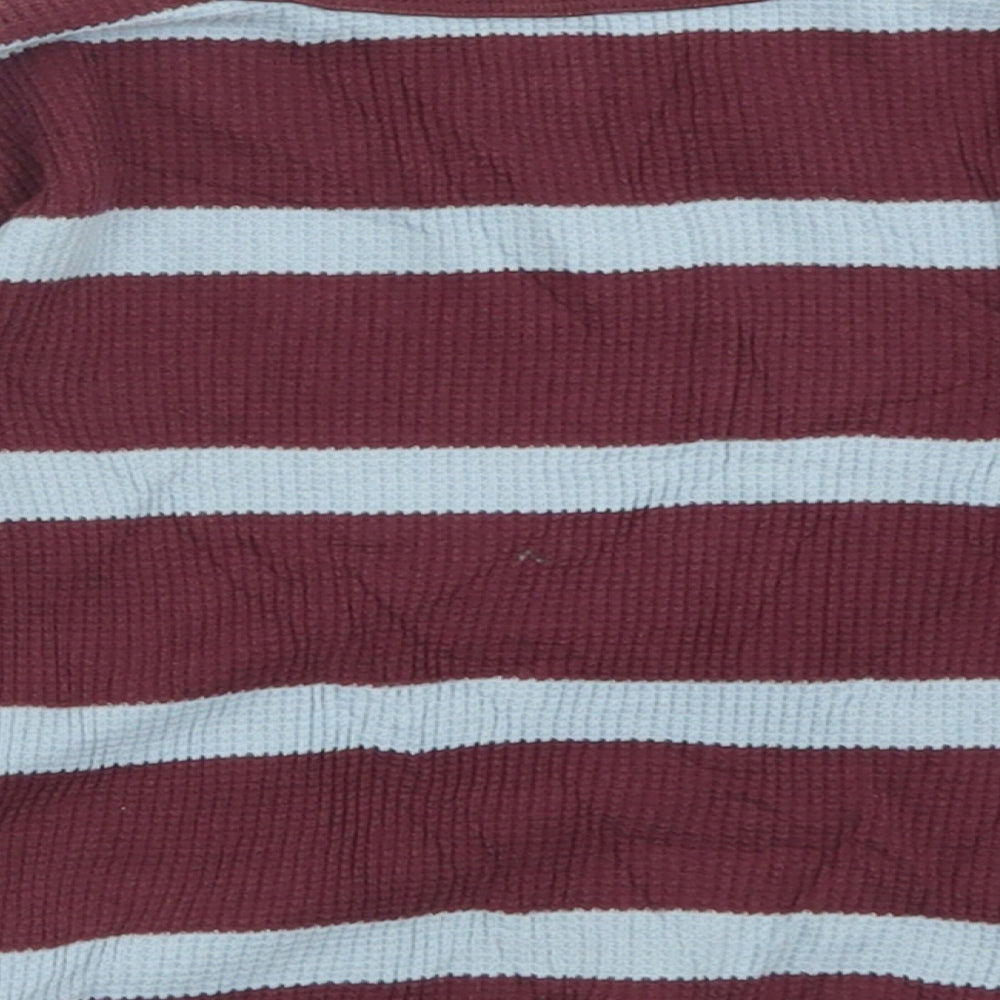 Gap Boys Purple Striped Cotton Basic Casual Size 2 Years Crew Neck Pullover