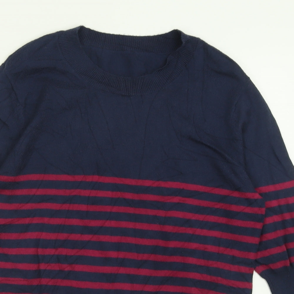 Atmophere Womens Purple Crew Neck Striped Viscose Pullover Jumper Size 14