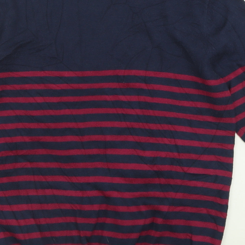 Atmophere Womens Purple Crew Neck Striped Viscose Pullover Jumper Size 14