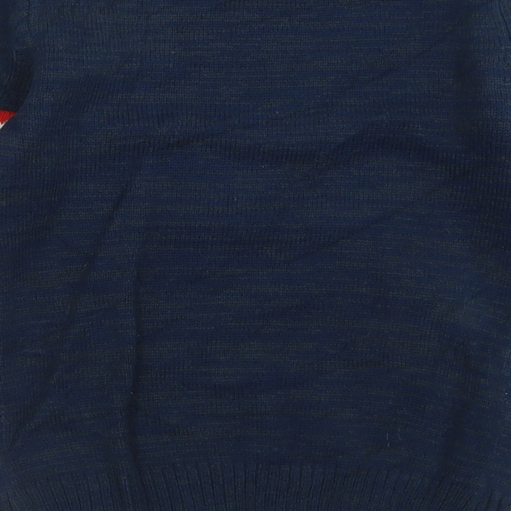 George Boys Blue Crew Neck  Acrylic Pullover Jumper Size 6-7 Years  Pullover - Christmas Jumper