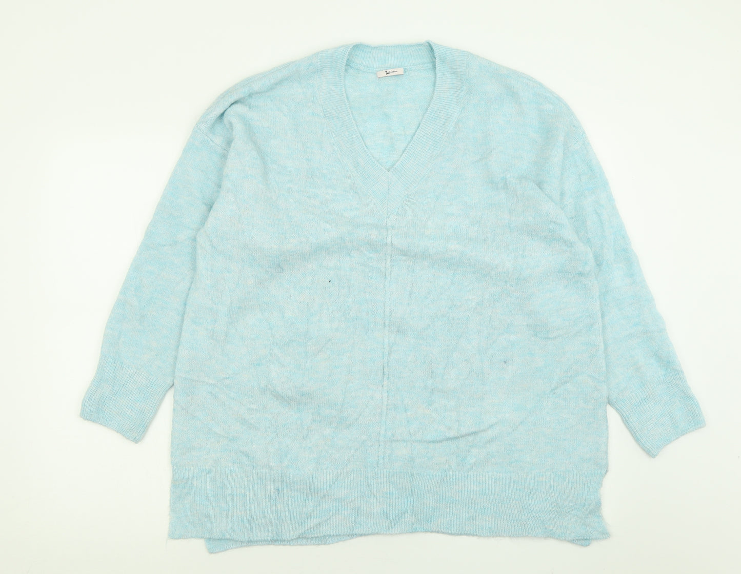 TU Womens Blue Crew Neck  Acrylic Pullover Jumper Size 18