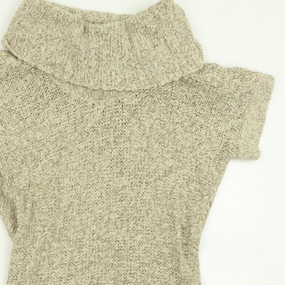 Papaya Womens Brown Roll Neck  Acrylic Pullover Jumper Size 14