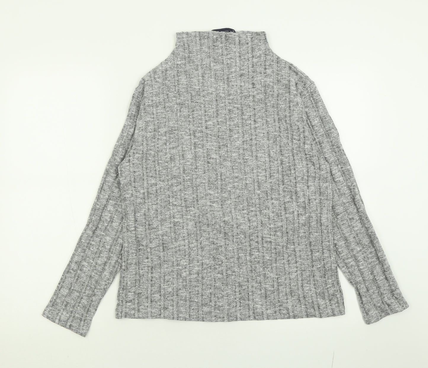 Marks and Spencer Womens Grey High Neck  Viscose Pullover Jumper Size 12