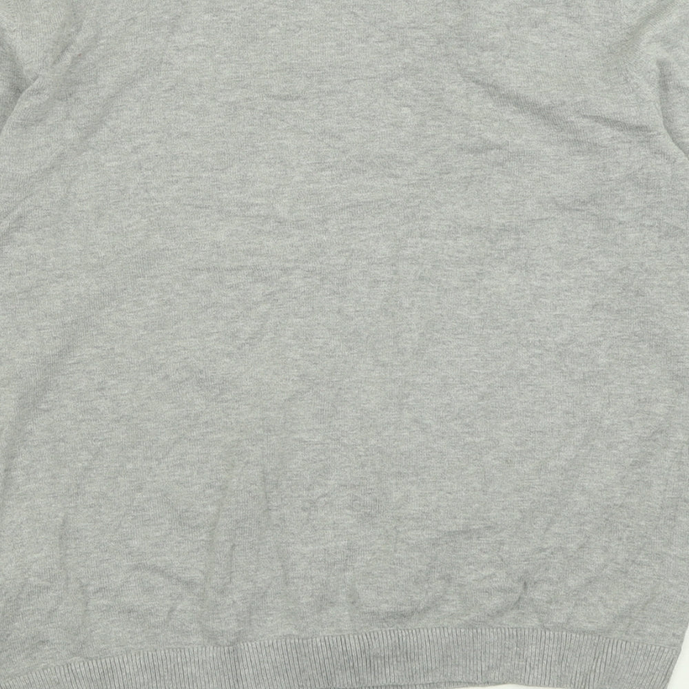 Topman Mens Grey Crew Neck  Cotton Pullover Jumper Size M