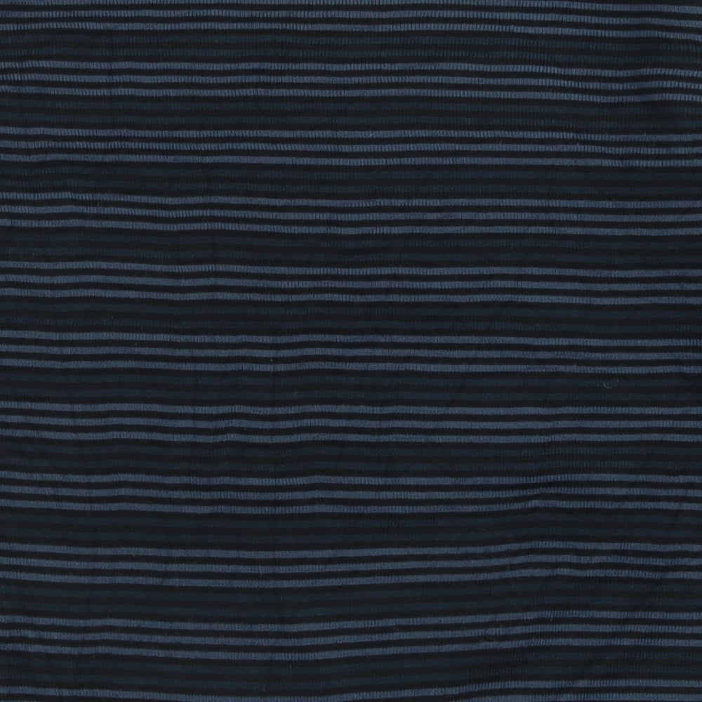 Cedar Wood State Mens Blue Crew Neck Striped Acrylic Pullover Jumper Size XL