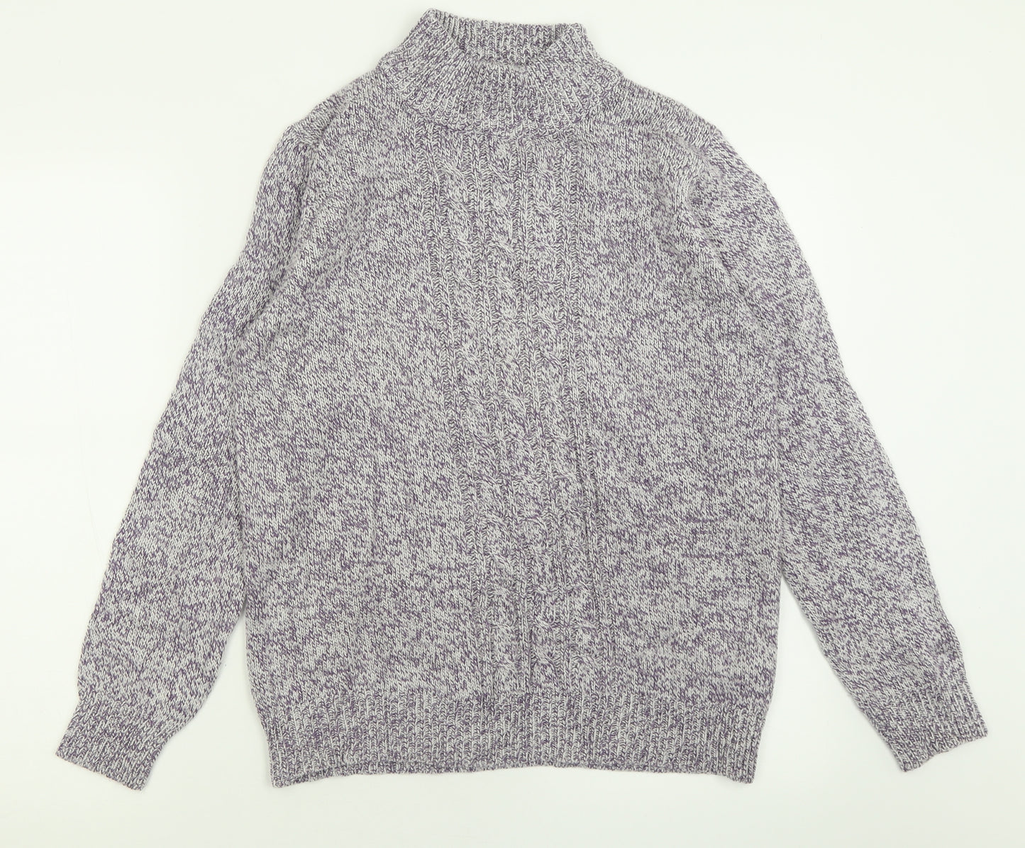 Damart Womens Purple High Neck  Acrylic Pullover Jumper Size 14