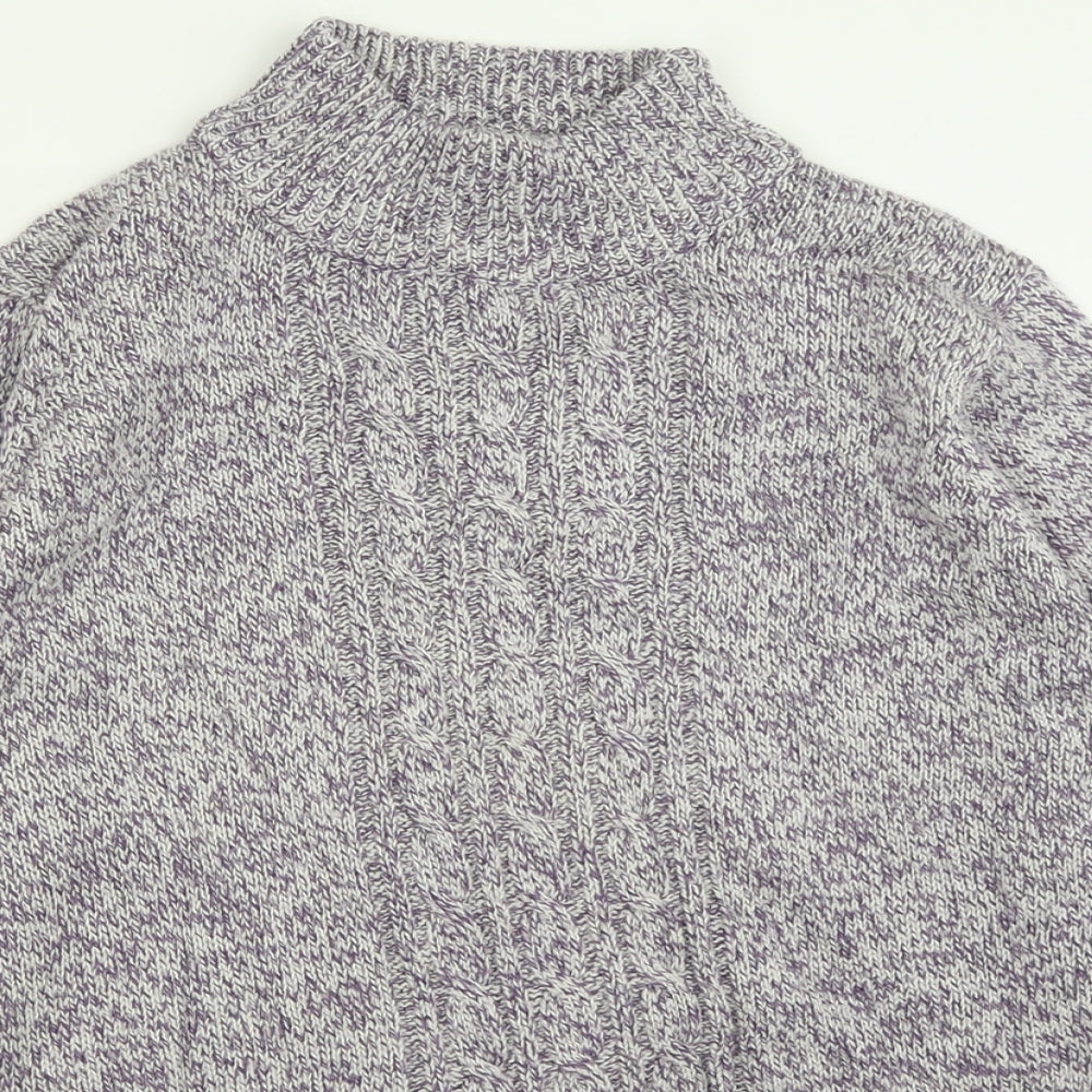 Damart Womens Purple High Neck  Acrylic Pullover Jumper Size 14