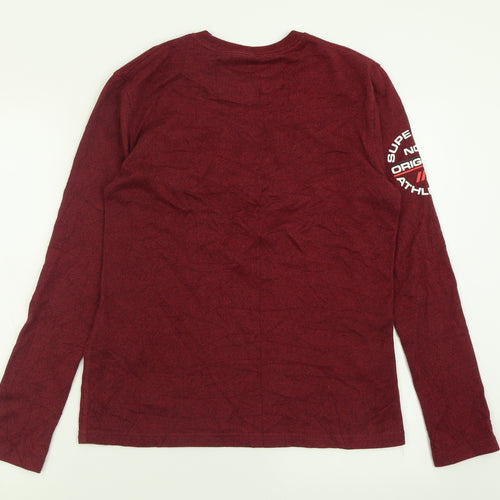 Superdry Mens Red  Cotton  T-Shirt Size S Crew Neck