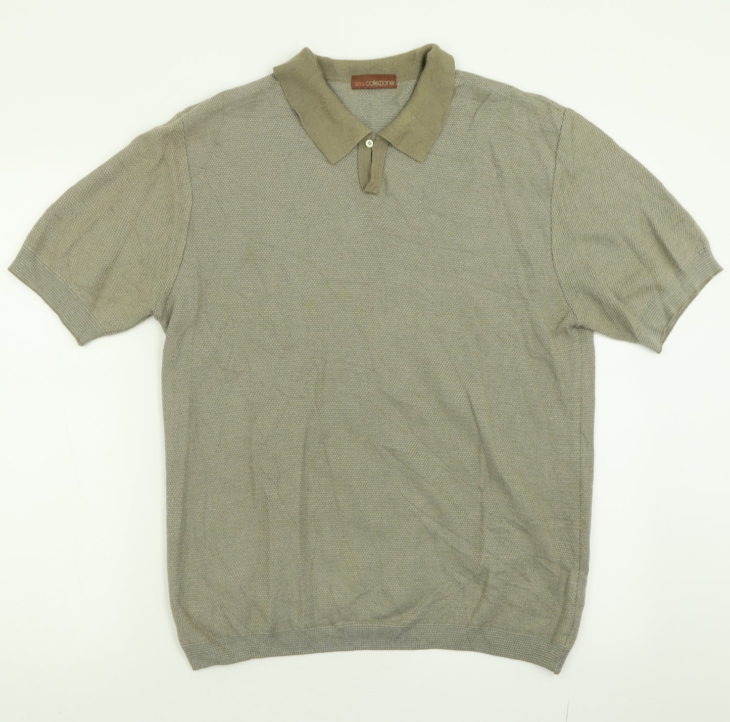 Marks and Spencer Mens Green  Acrylic  Polo Size L Collared Button