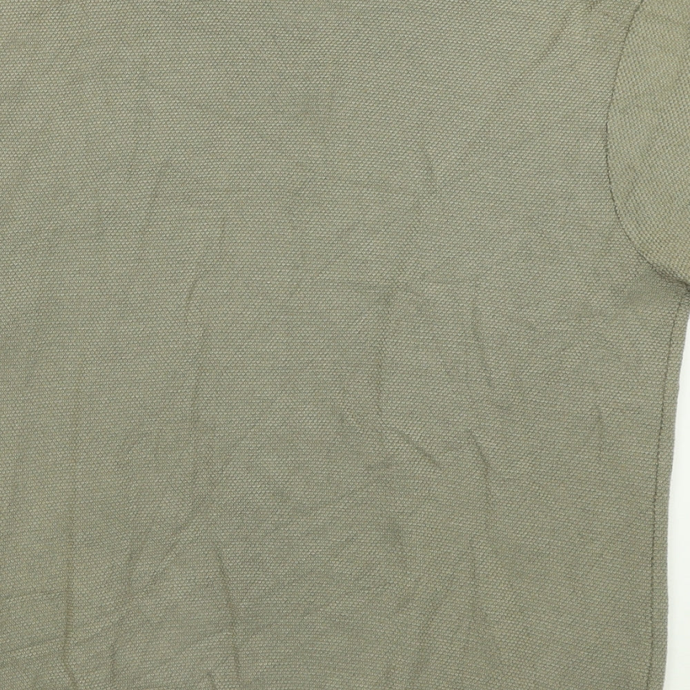 Marks and Spencer Mens Green  Acrylic  Polo Size L Collared Button