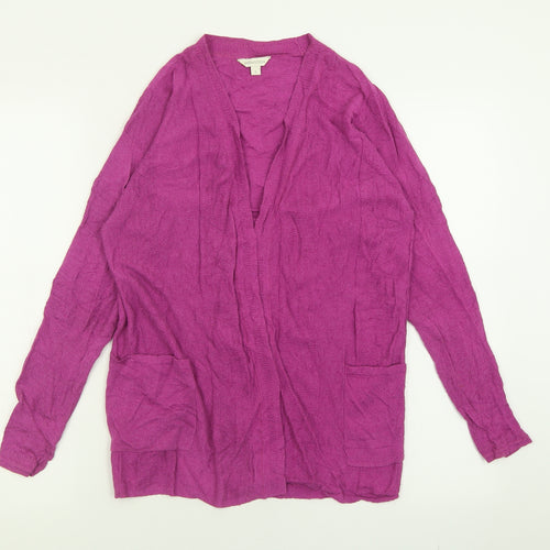 Monsoon Womens Purple V-Neck  Viscose Cardigan Jumper Size S