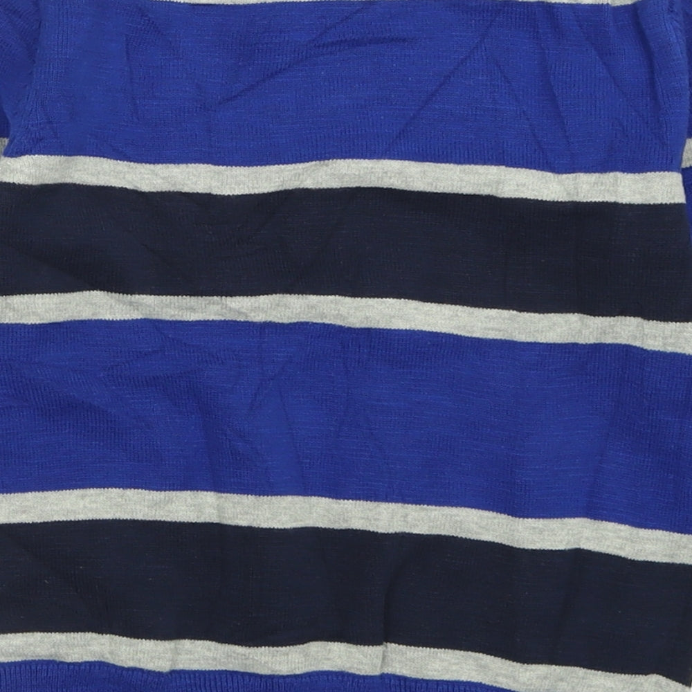 Gap Boys Blue Crew Neck Striped Cotton Pullover Jumper Size 6-7 Years  Pullover