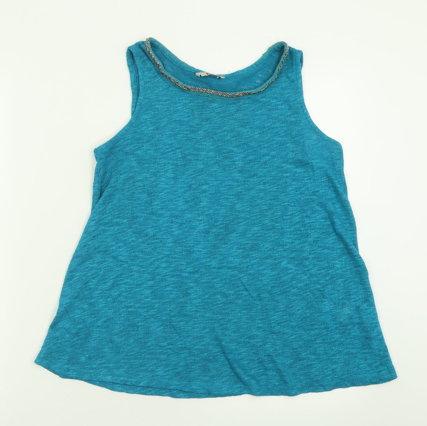 TU Womens Blue  Polyester Basic Tank Size 10 Scoop Neck