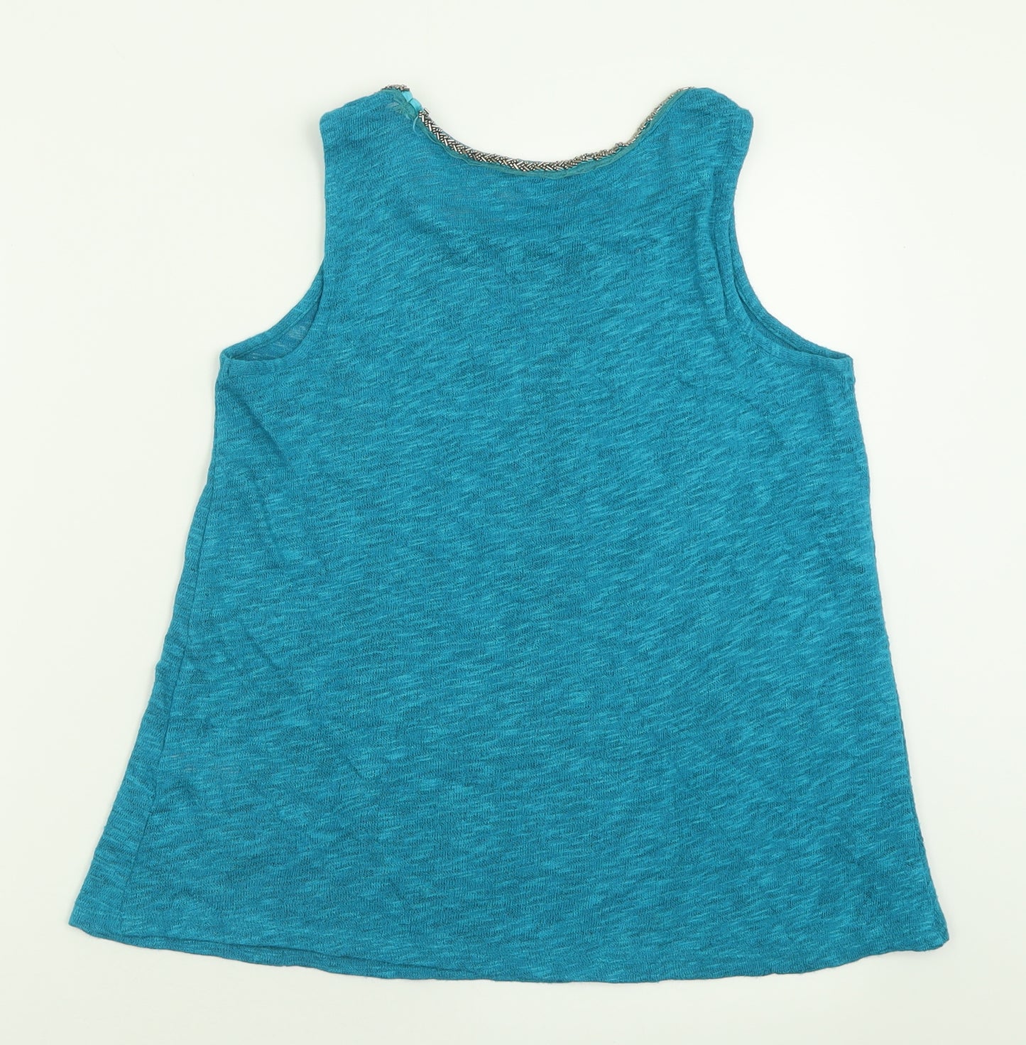 TU Womens Blue  Polyester Basic Tank Size 10 Scoop Neck