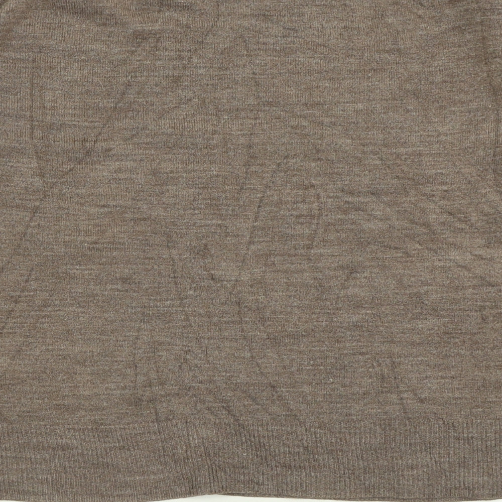TU Womens Brown Crew Neck  Acrylic Pullover Jumper Size 16