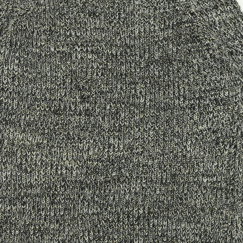 Peacocks Womens Black Crew Neck  Acrylic Tunic Jumper Size 22