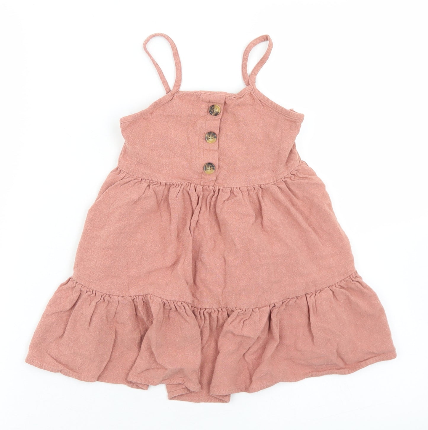 Primark Girls Pink  Viscose Shift  Size 4-5 Years  Round Neck  - Smock Dress